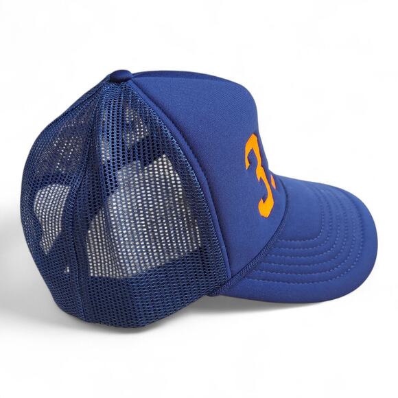 New 313 Detroit Area Code Trucker Hat Blue Orange Snapback - Picture 4 of 6